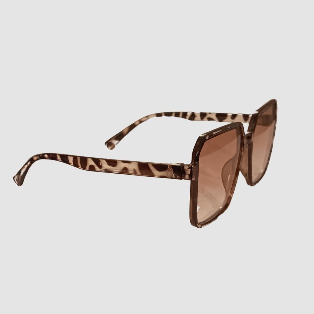 Animal Print Sunglasses with Semi-Translucent Frame